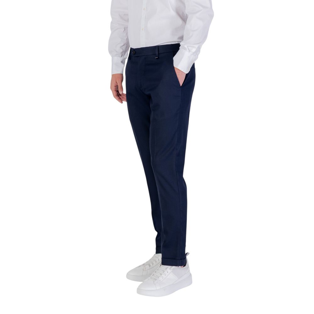 Blue Polyester Skinny Pants - ventzia