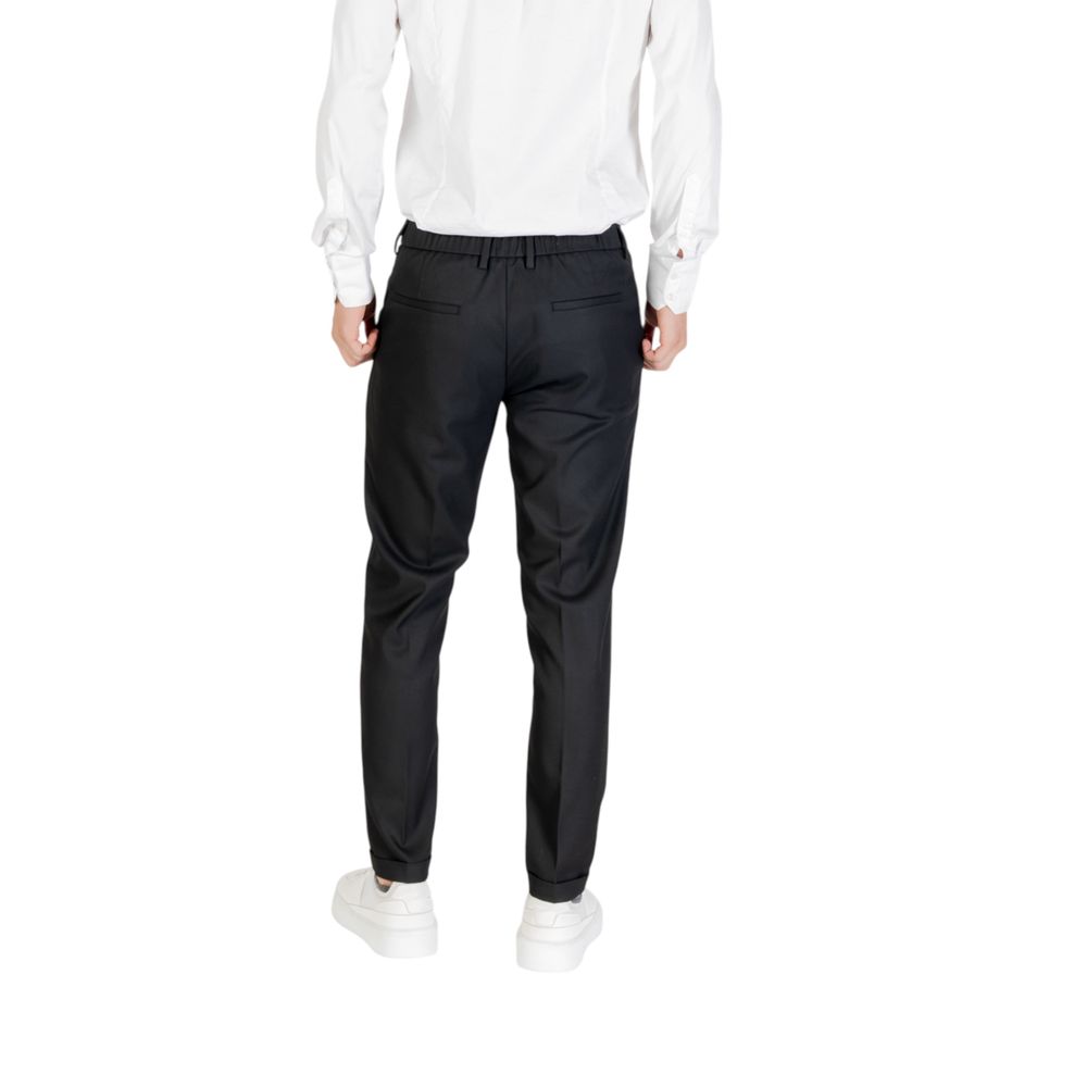 Black Polyester Skinny Pants - ventzia