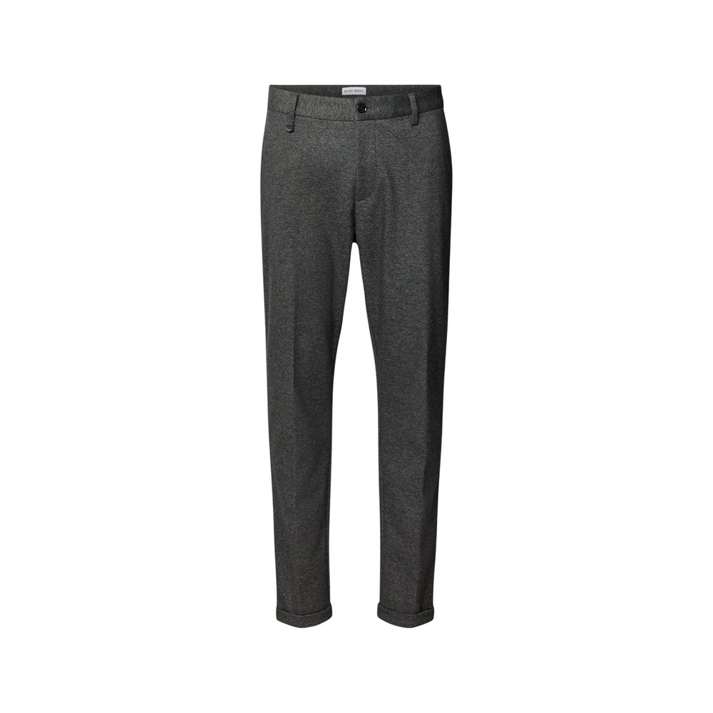 Gray Polyester Skinny Pants - ventzia