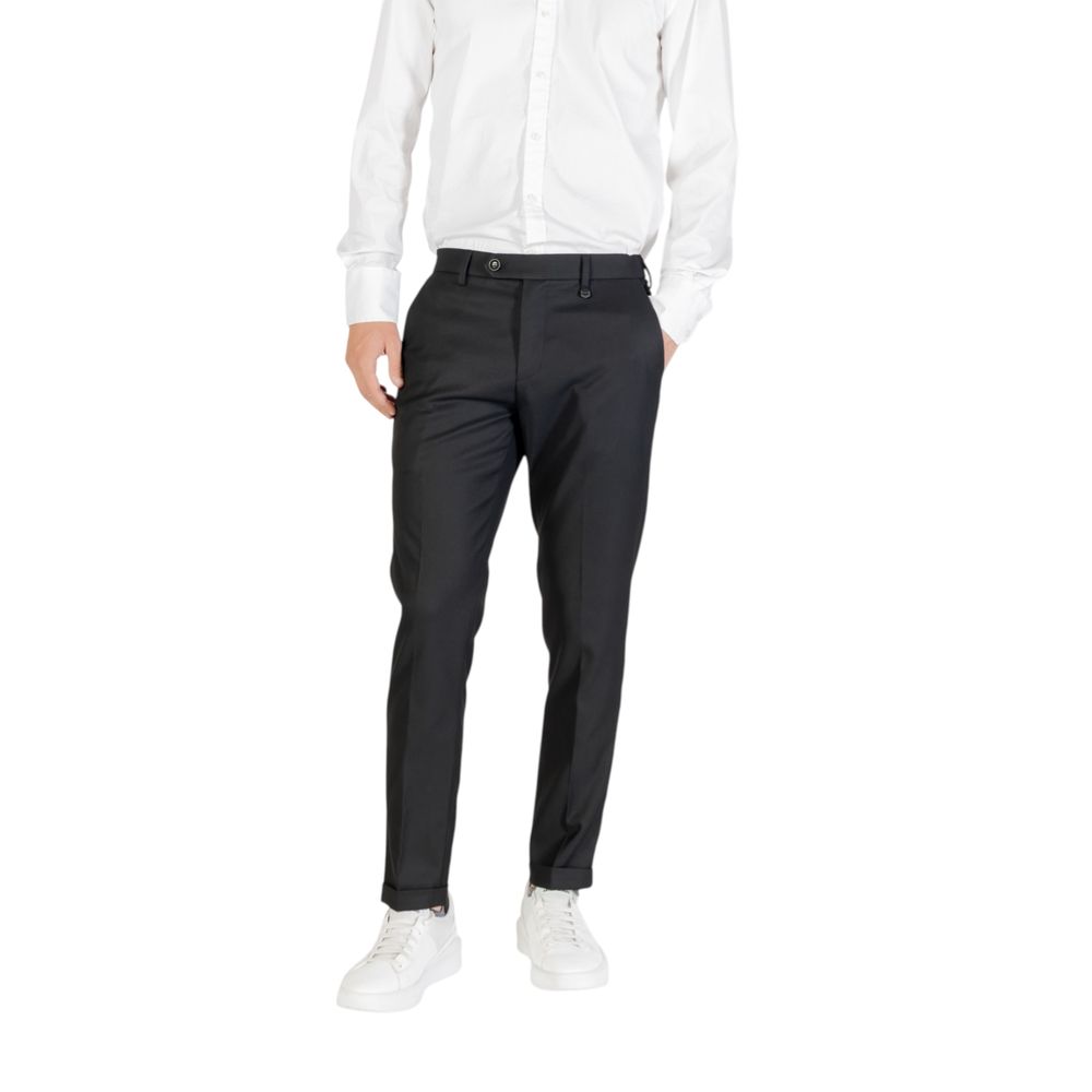 Black Polyester Skinny Pants - ventzia