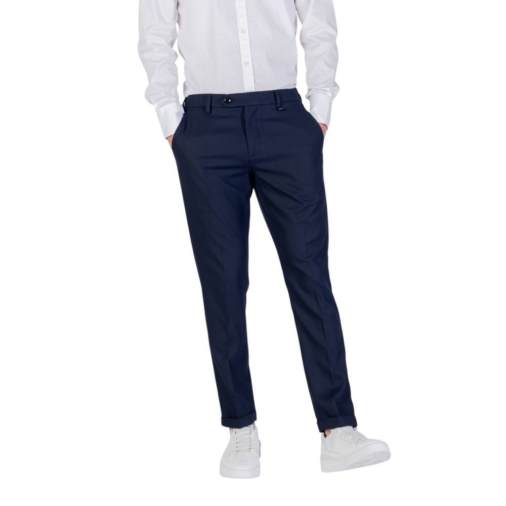 Blue Polyester Skinny Pants - ventzia