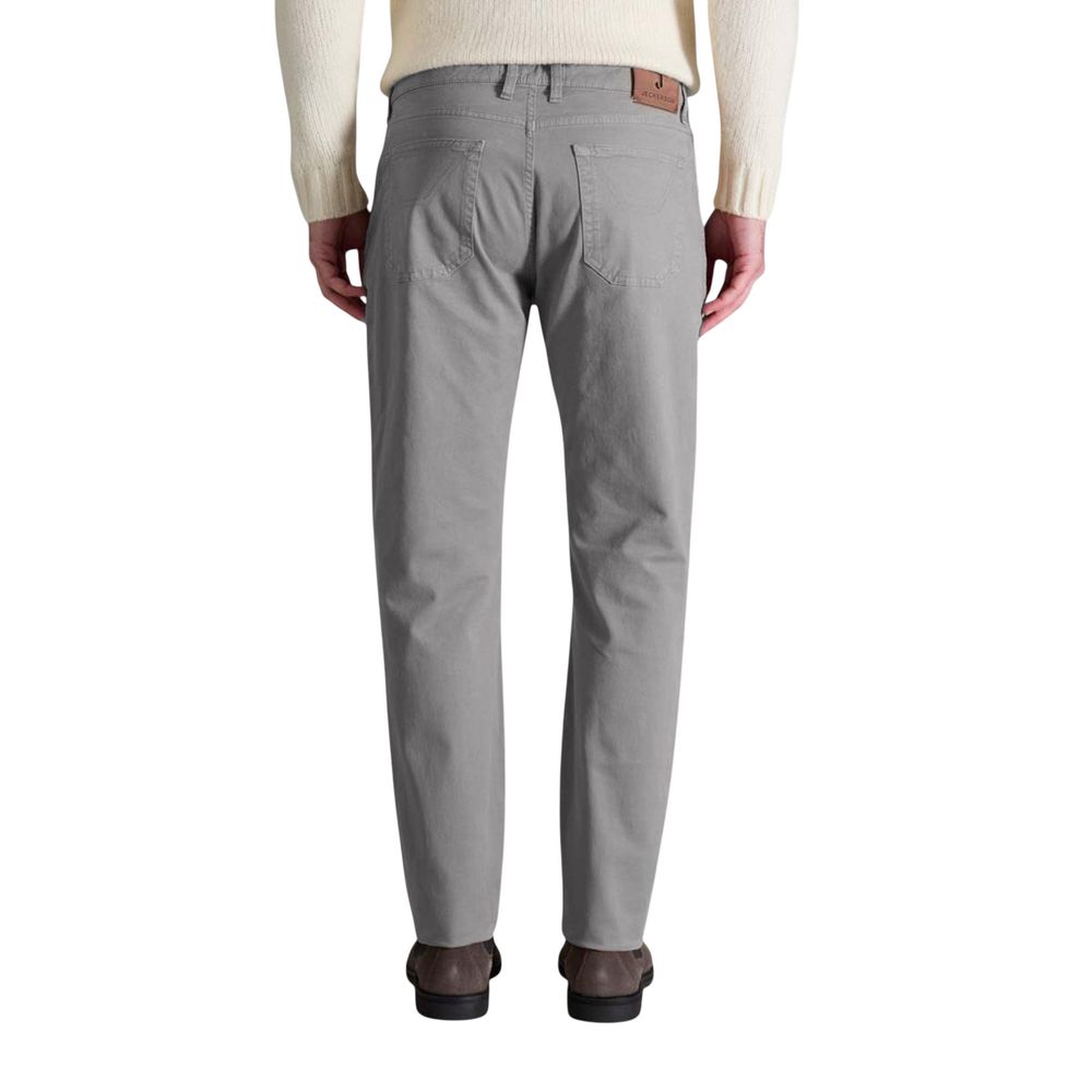Gray Cotton Skinny Pants - ventzia