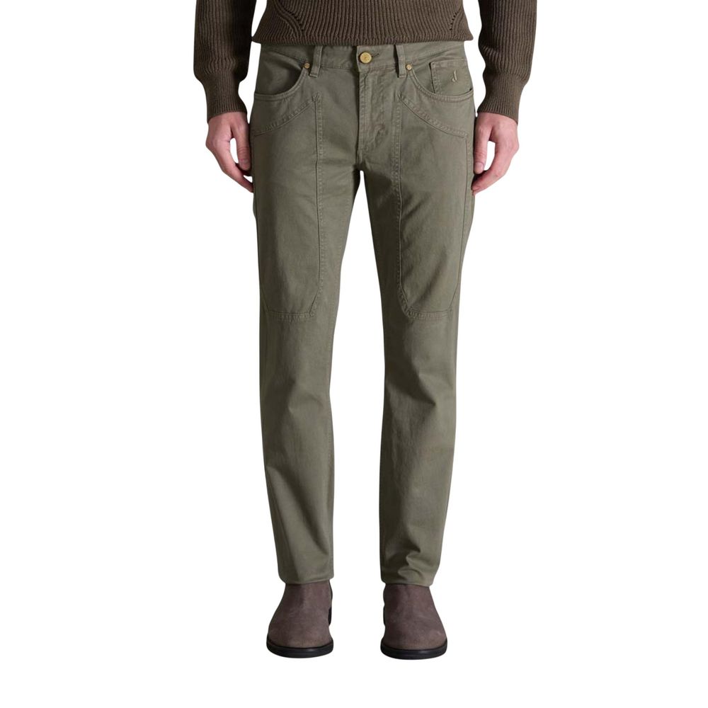 Green Cotton Skinny Pants - ventzia