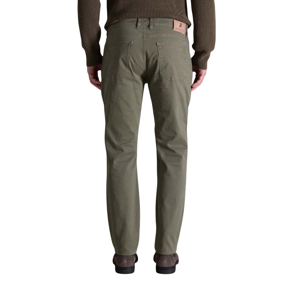 Green Cotton Skinny Pants - ventzia