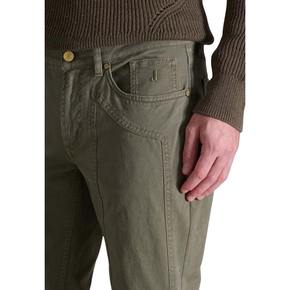 Green Cotton Skinny Pants - ventzia
