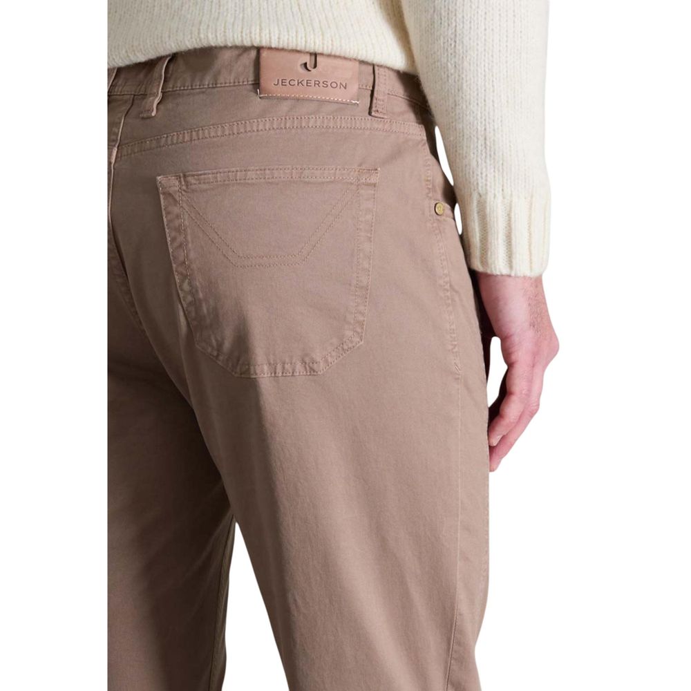 Beige Cotton Skinny Pants - ventzia