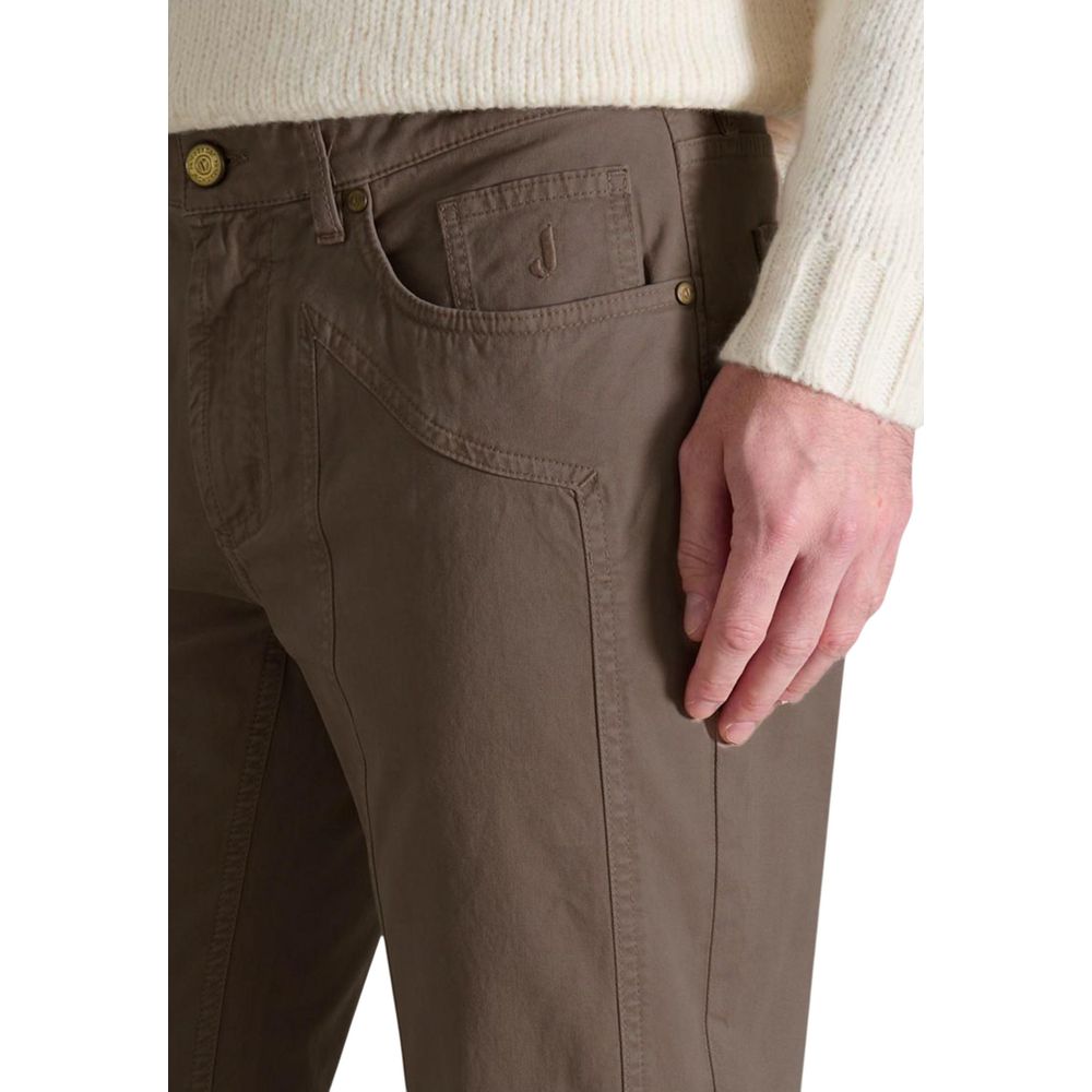 Brown Cotton Skinny Pants - ventzia