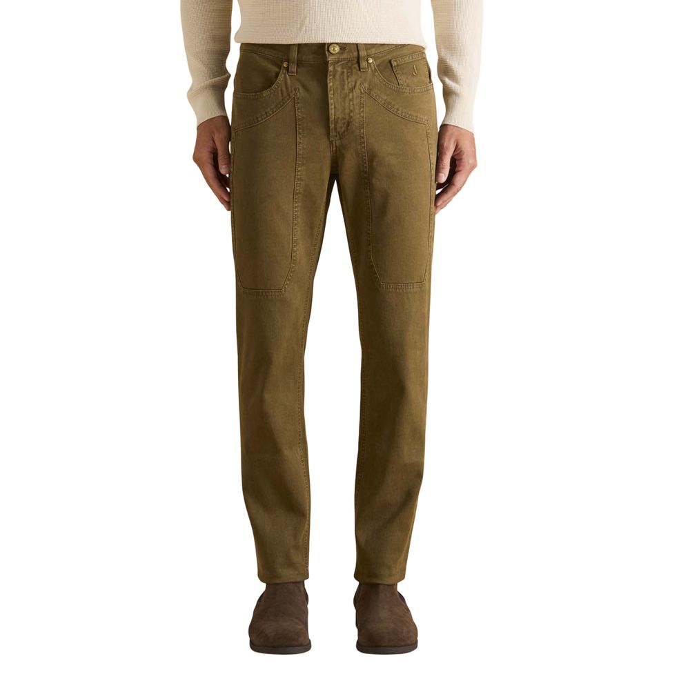 Brown Cotton Skinny Jeans - ventzia