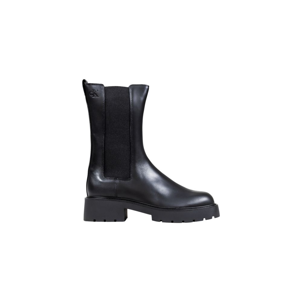 Black Leather Ankle Boots - ventzia