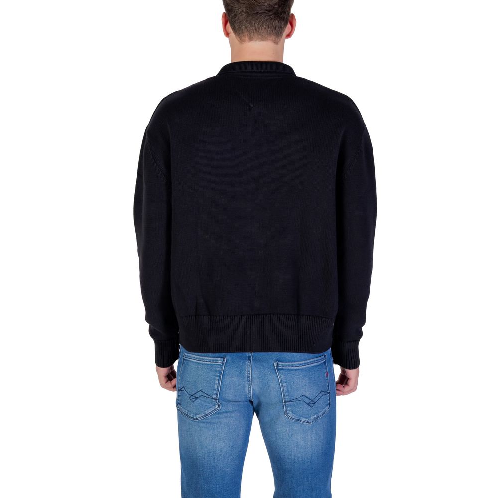 Black Recycled Cotton Cardigan - ventzia