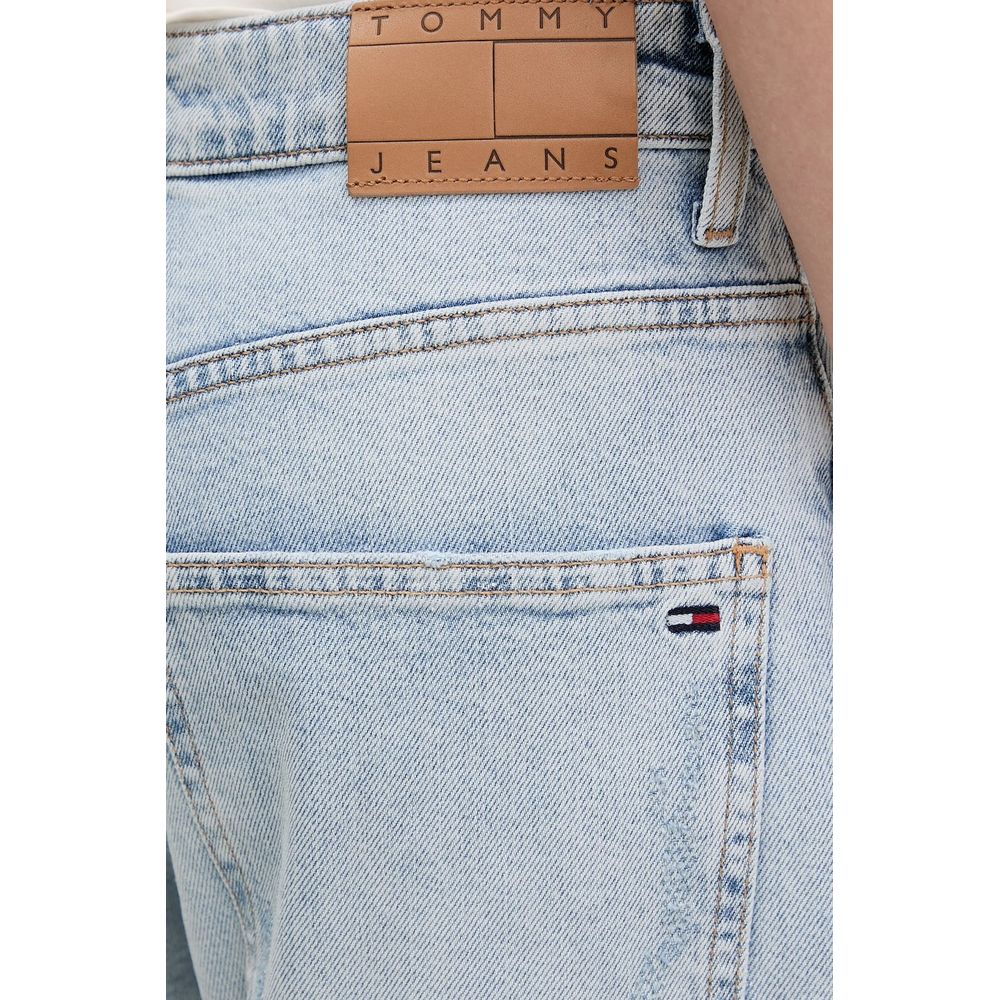 Light Blue Recycled Cotton Mom Jeans - ventzia