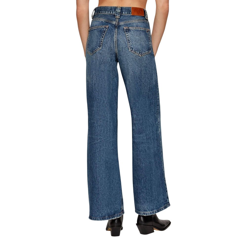 Blue Recycled Cotton Relaxed Fit Jeans - ventzia