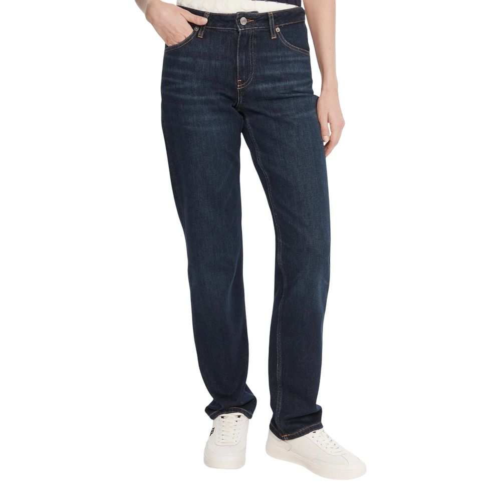 Blue Recycled Cotton Mom Jeans - ventzia