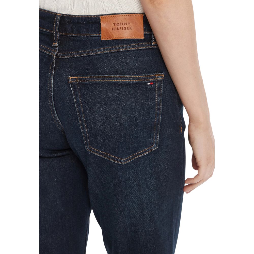 Blue Recycled Cotton Mom Jeans - ventzia