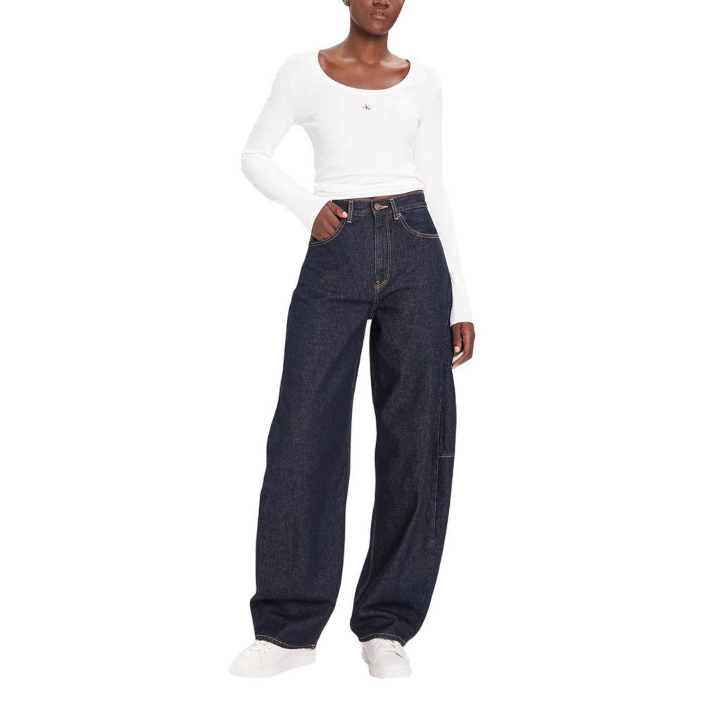 Blue Cotton Mom Jeans - ventzia