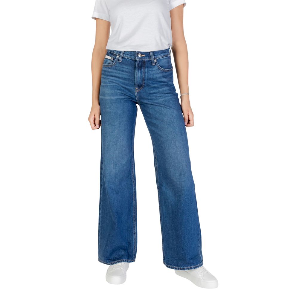 Blue Cotton Boyfriend Jeans - ventzia