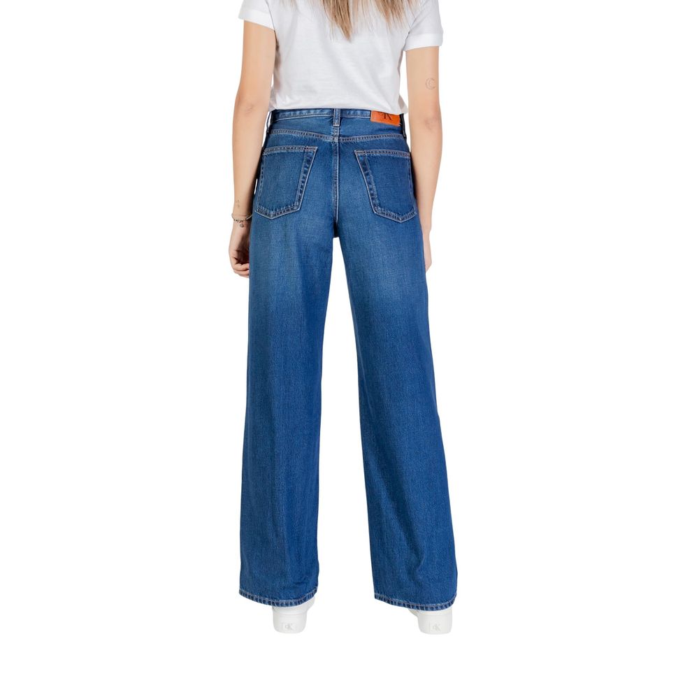 Blue Cotton Boyfriend Jeans - ventzia