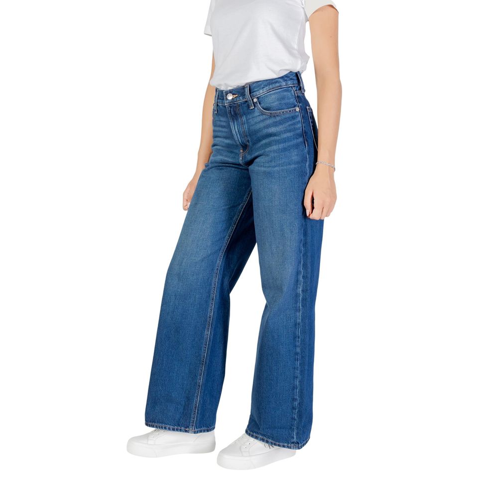 Blue Cotton Boyfriend Jeans - ventzia