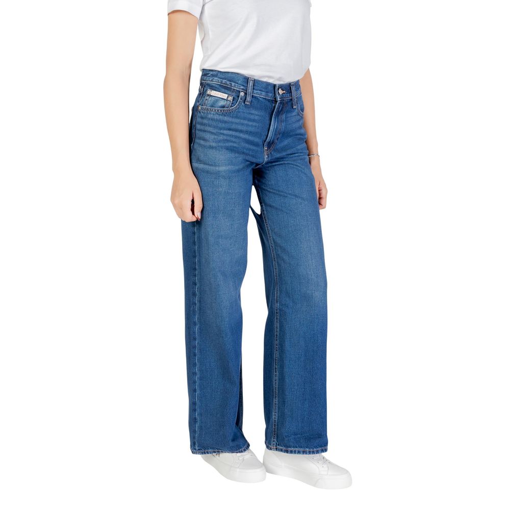 Blue Cotton Boyfriend Jeans - ventzia