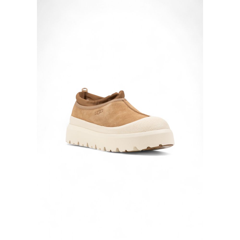 Beige Suede Leather Clogs - ventzia