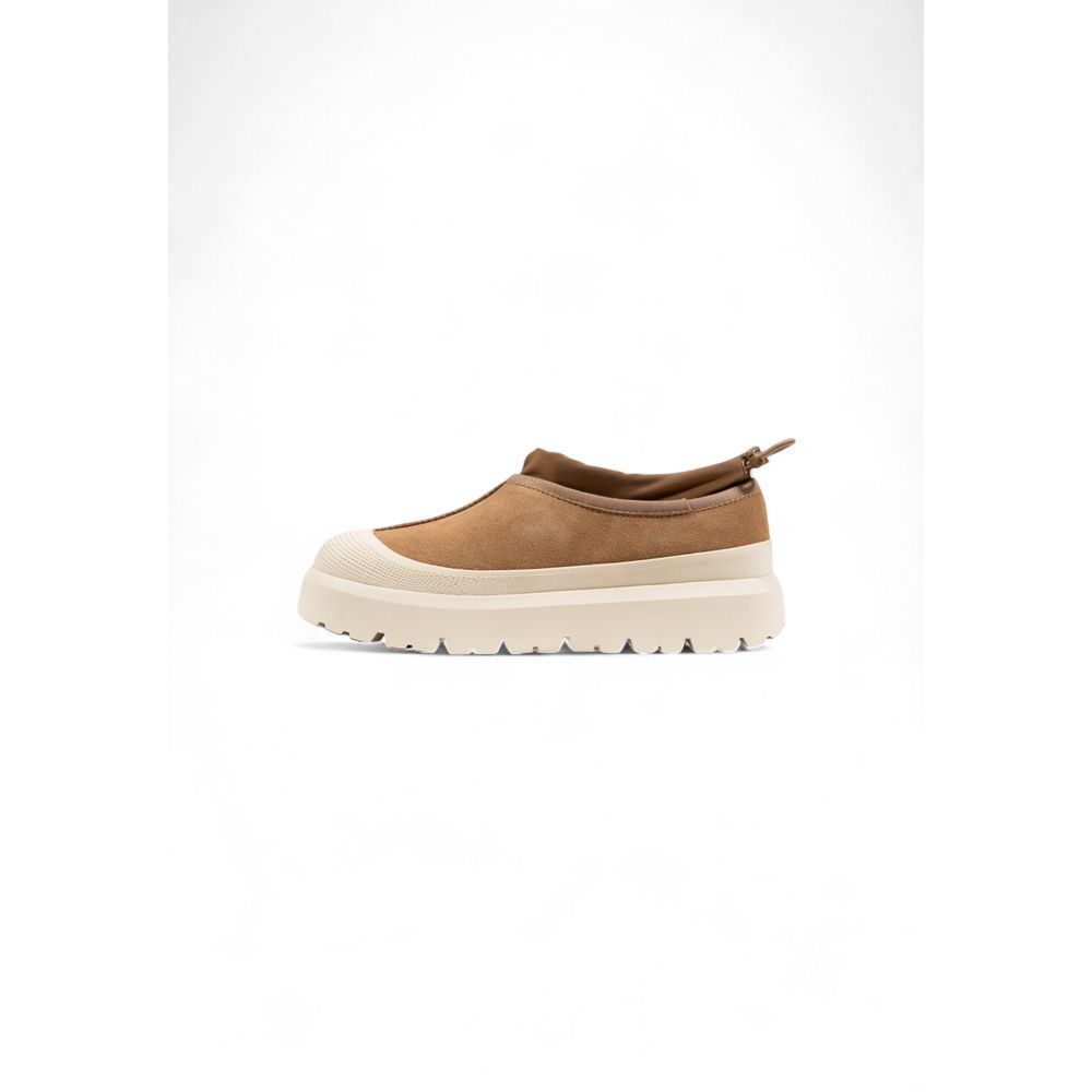 Beige Suede Leather Clogs - ventzia