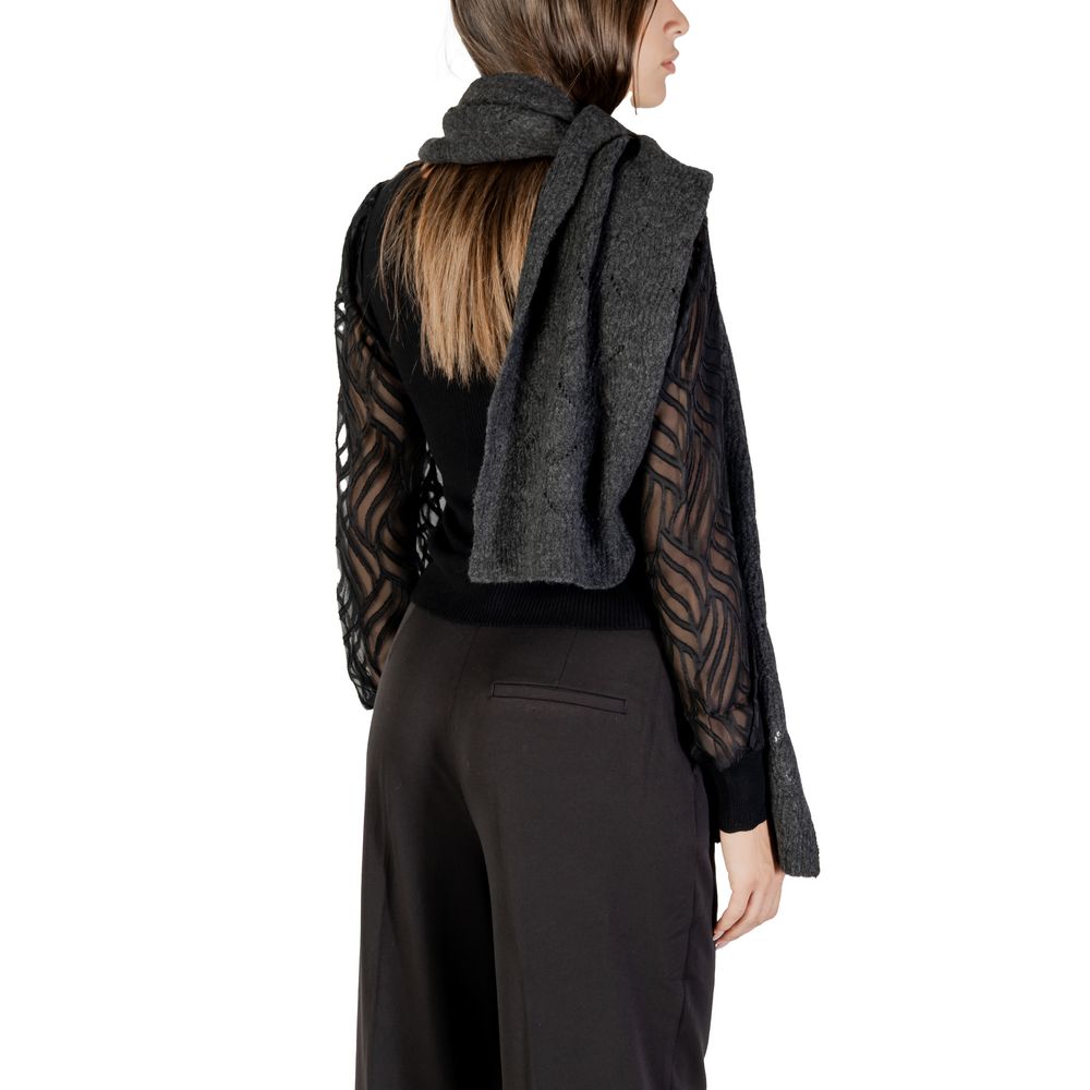 Gray Recycled Polyester Scarf - ventzia