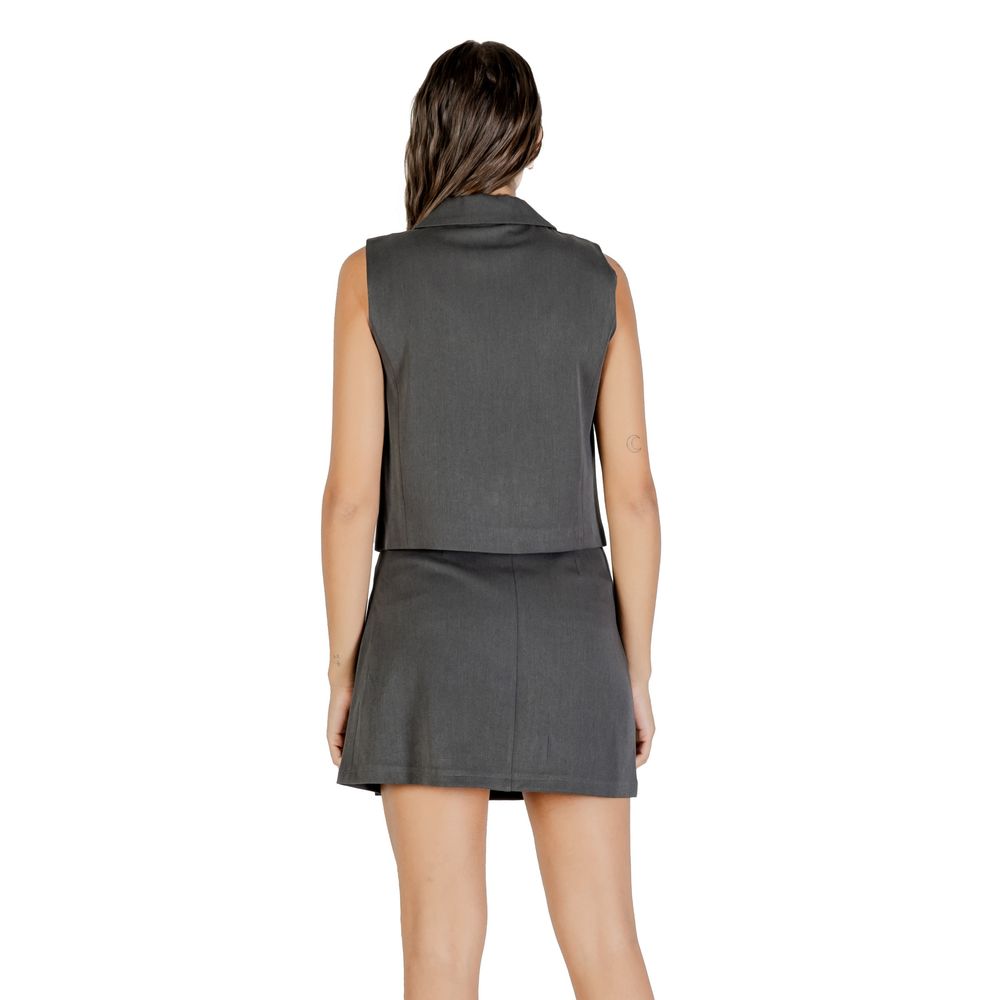 Gray Recycled Polyester Waistcoat - ventzia