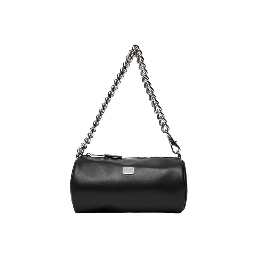Black Artificial Leather Handbag - ventzia