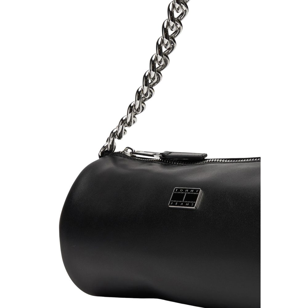 Black Artificial Leather Handbag - ventzia