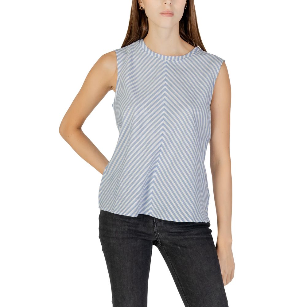 Blue Cotton Tank Tops - ventzia