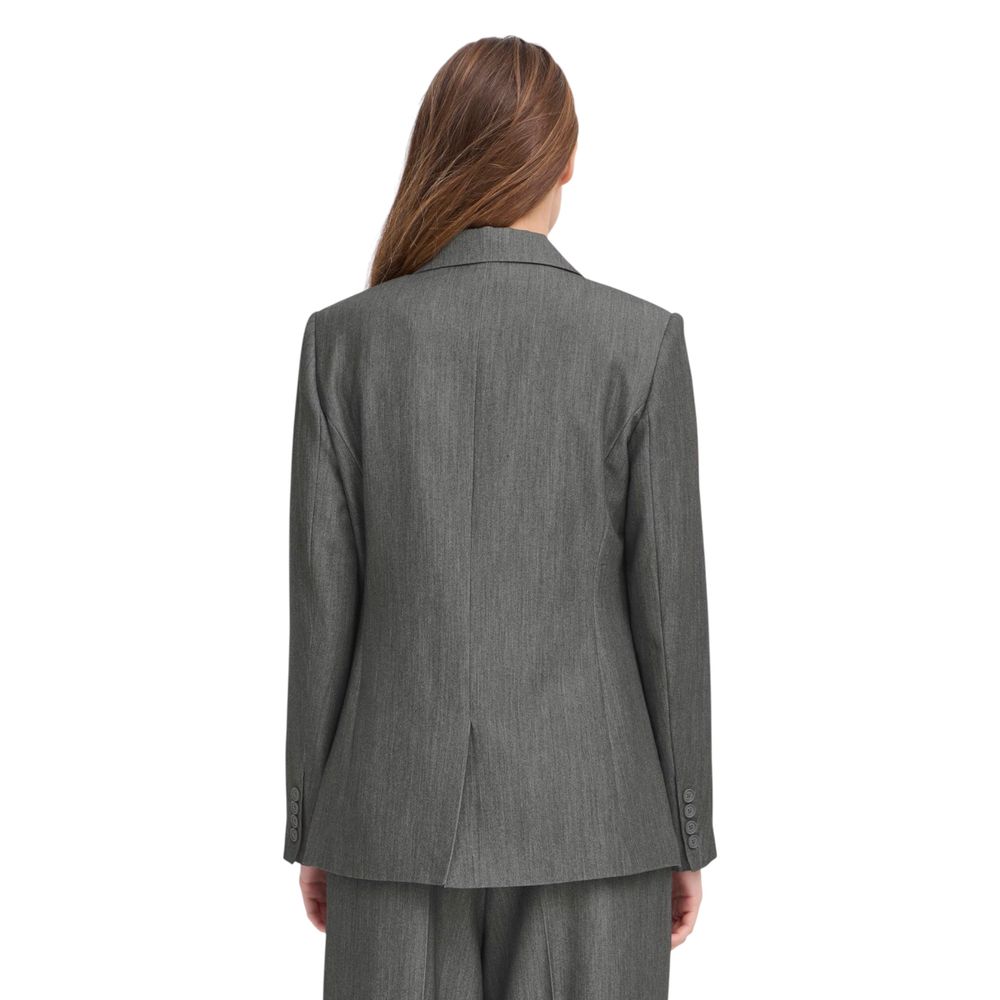 Gray Polyester Blazer - ventzia