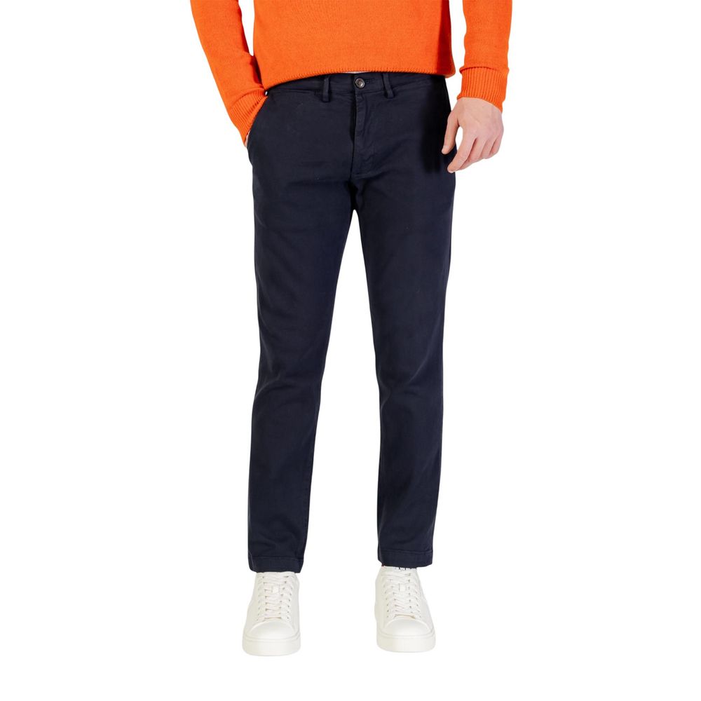 Blue Cotton Skinny Pants - ventzia