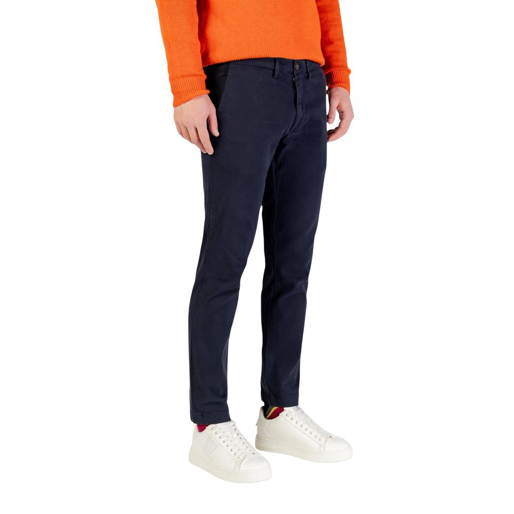 Blue Cotton Skinny Pants - ventzia