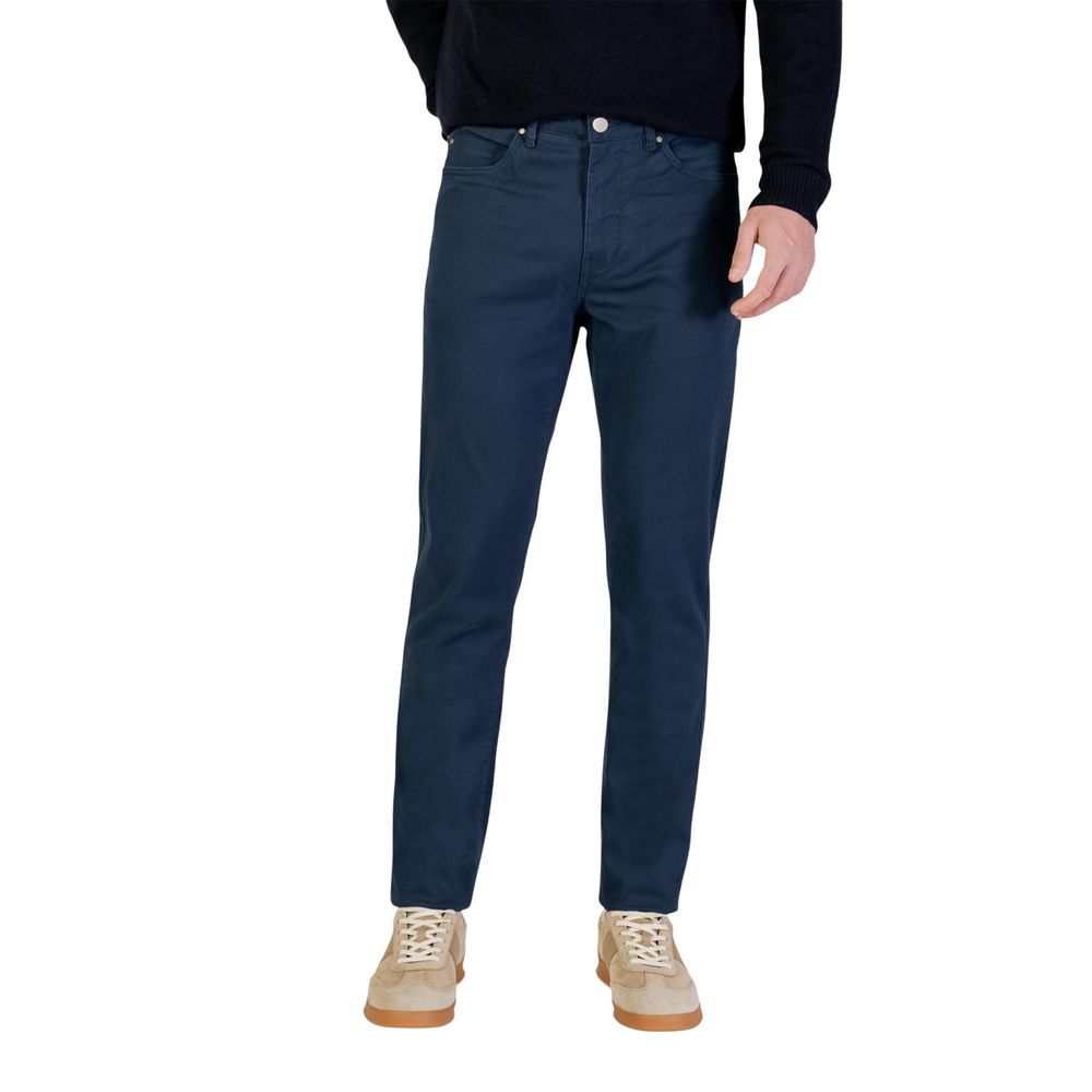 Blue Cotton Skinny Pants - ventzia
