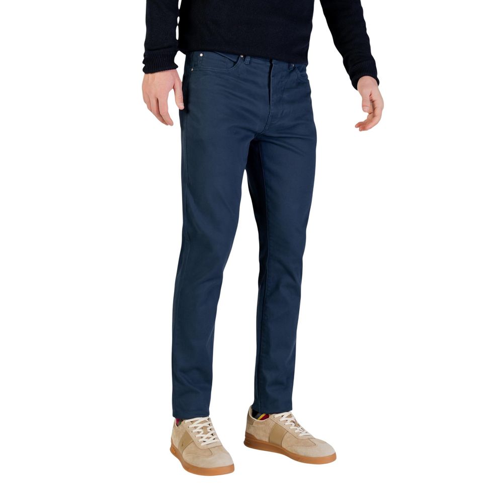 Blue Cotton Skinny Pants - ventzia