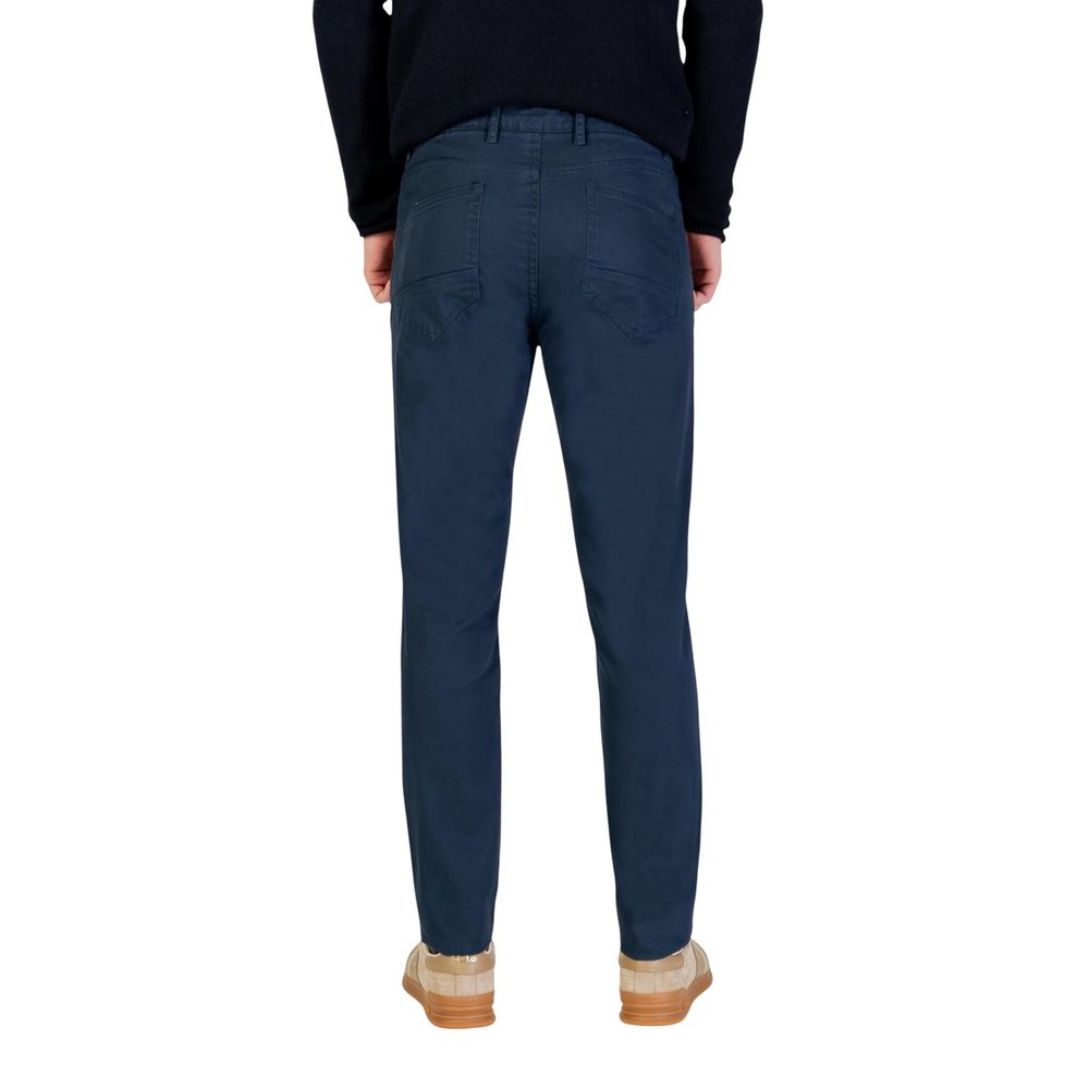 Blue Cotton Skinny Pants - ventzia