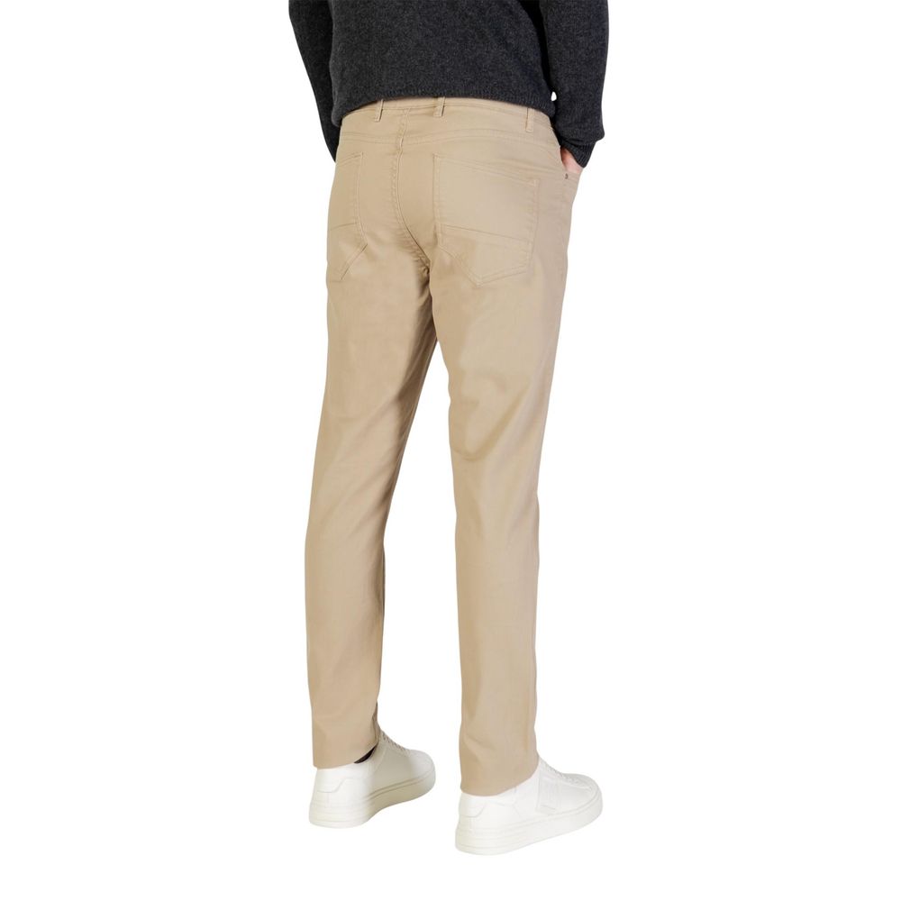 Beige Cotton Skinny Pants - ventzia