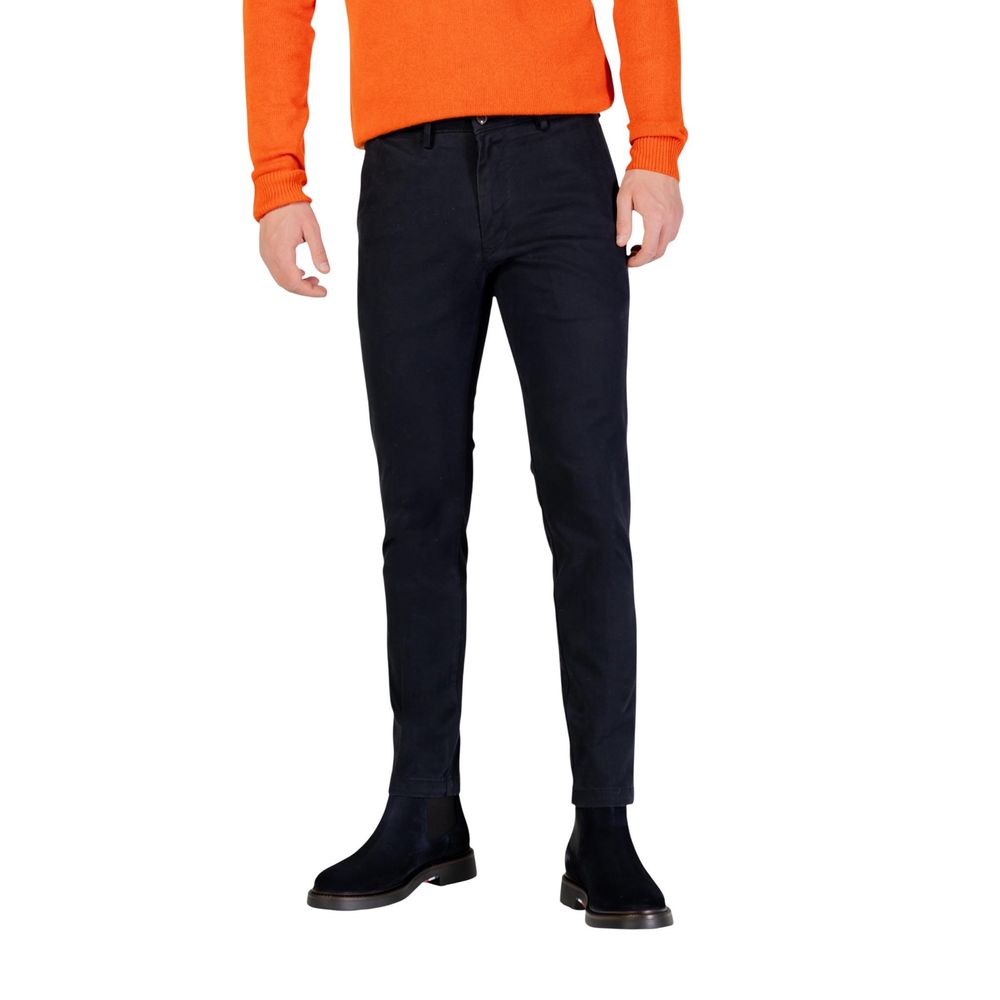 Blue Cotton Skinny Pants - ventzia