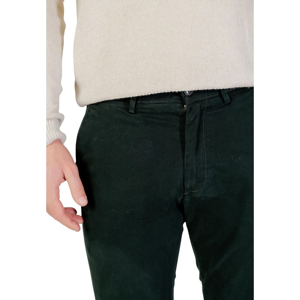 Green Cotton Skinny Pants - ventzia
