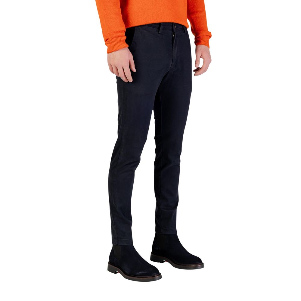 Blue Cotton Skinny Pants - ventzia