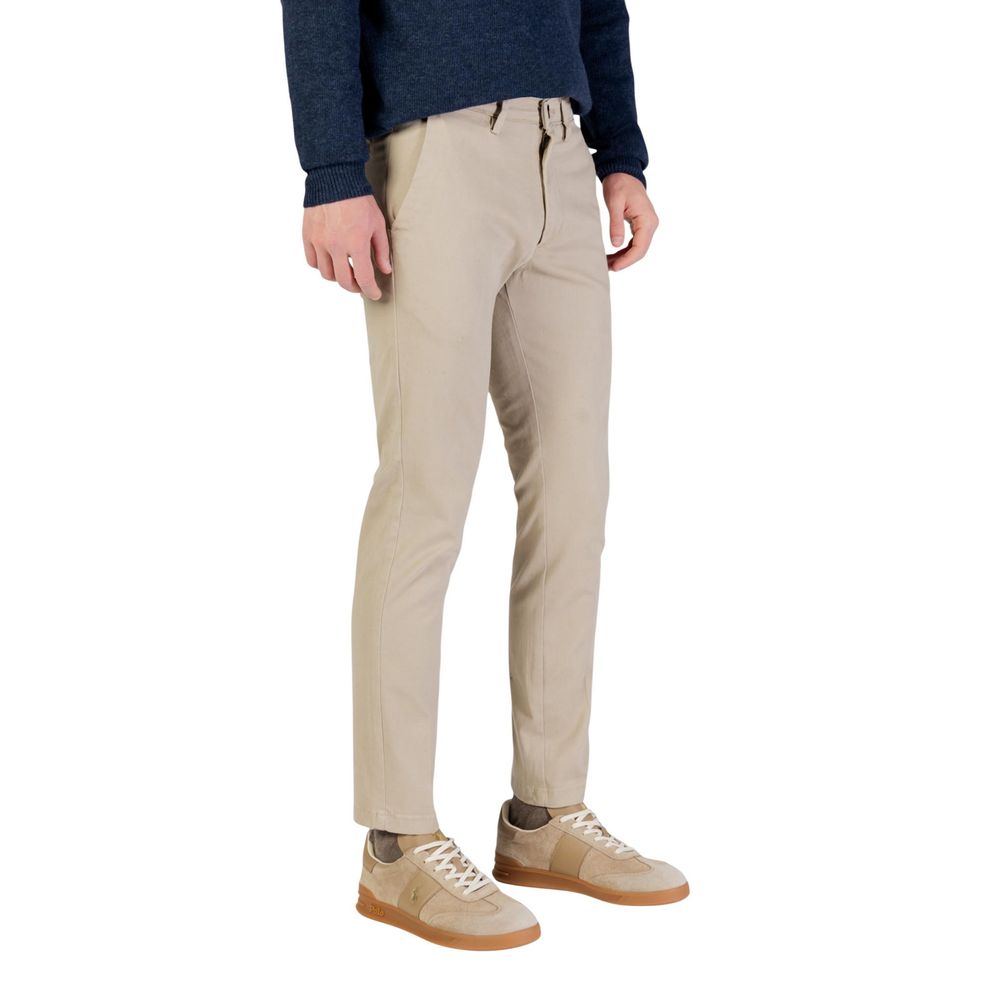Beige Cotton Skinny Pants - ventzia