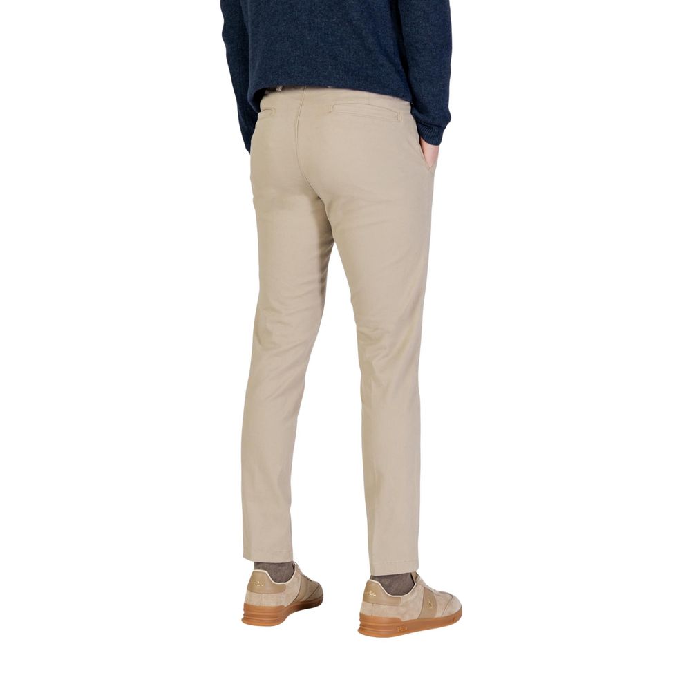 Beige Cotton Skinny Pants - ventzia