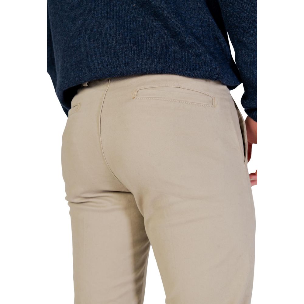 Beige Cotton Skinny Pants - ventzia