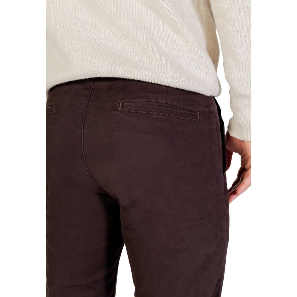 Brown Cotton Skinny Pants - ventzia