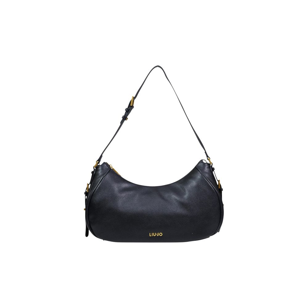 Black Artificial Leather Handbag - ventzia