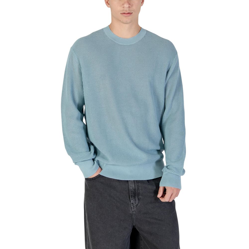 Blue Cotton Sweatshirt - ventzia
