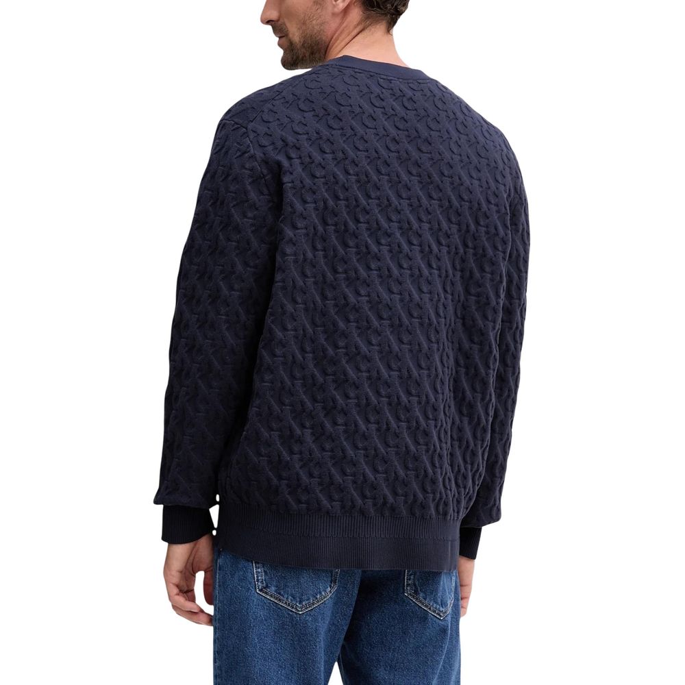 Blue Cotton Sweatshirt - ventzia
