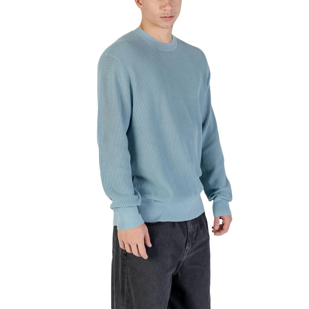 Blue Cotton Sweatshirt - ventzia