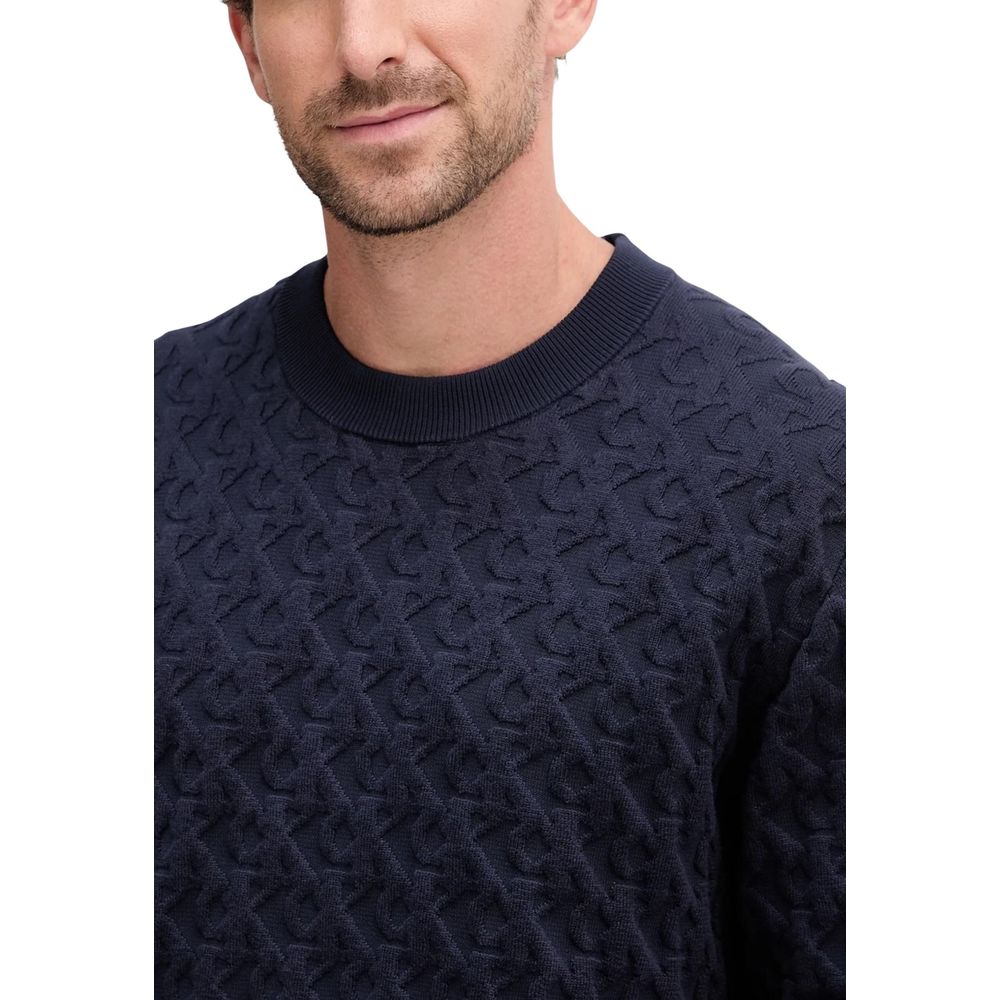 Blue Cotton Sweatshirt - ventzia