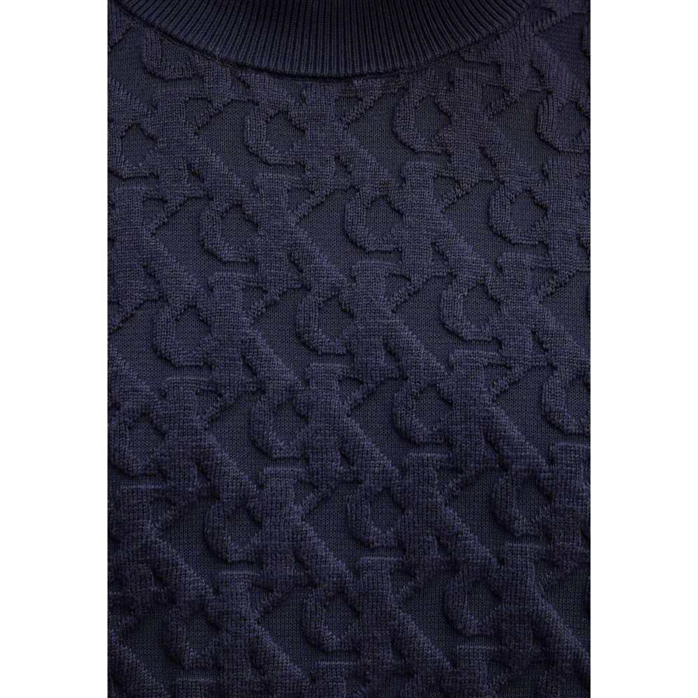 Blue Cotton Sweatshirt - ventzia